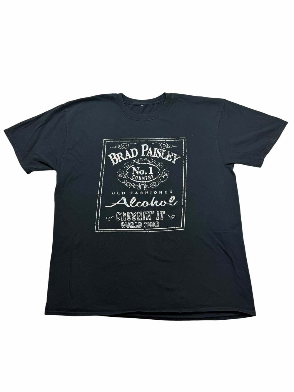 Brad Paisley Crushin’ It World Tour Tee Mens XL Black Country Music Concert Tee
